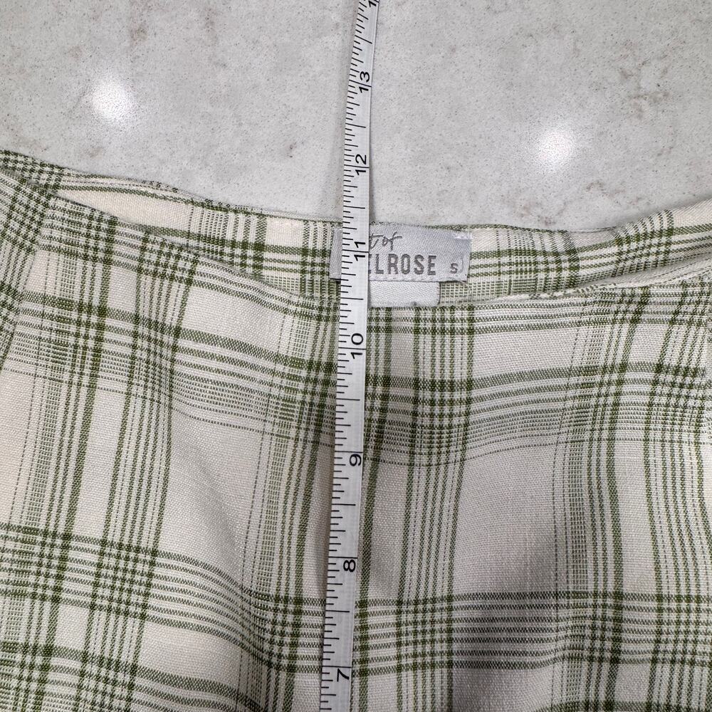 Green Plaid Straight Leg Pants Women's Small Minimalist Academia Coastal Cottage - Picture 11 of 13